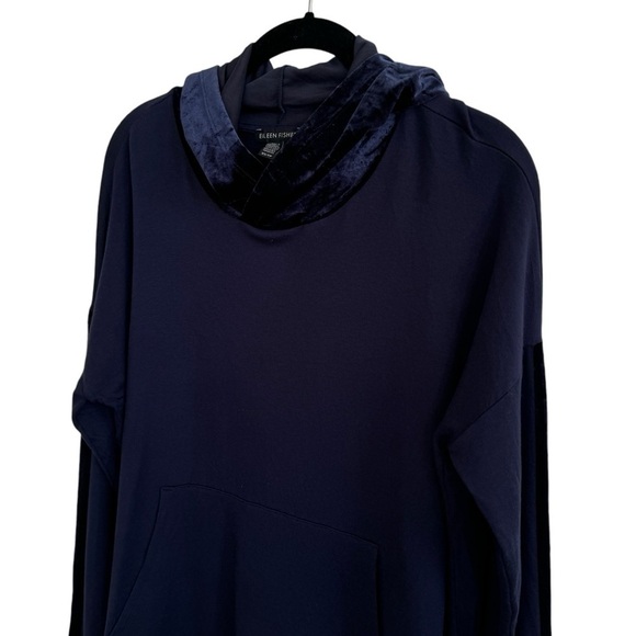 Eileen Fisher Velvet Trim Hoodie Top, Size XS - Picture 5 of 9